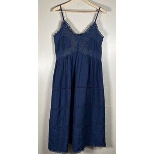 Tularosa Revolve Lainey Navy Blue Sz Small V-Neck Spaghetti Strap Dress Lined